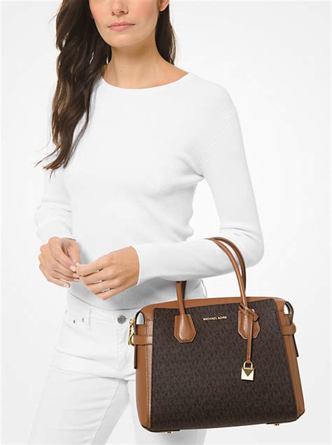 Mercer Medium Signature Logo and Leather Belted Satchel